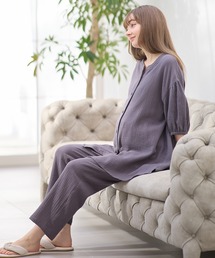 Rosemadame（ローズマダム）の「【セット】コットン100％ ダブルガーゼ ボリューム袖パジャマ(産前・産後対応 マタニティ＆授乳服 ルームウェア)（マタニティウェア/グッズ）」