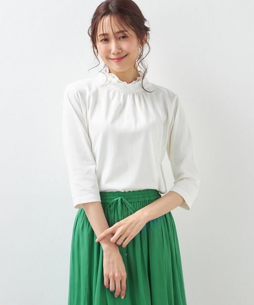 Petit Honfleur(プチオンフルール)の「レースシャーリングプルオーバー(Tシャツ/カットソー・レディース・イエロー/アイボリー/ブラック・M/L)」の4枚目の写真