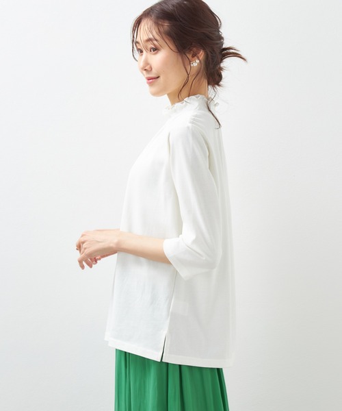 Petit Honfleur(プチオンフルール)の「レースシャーリングプルオーバー(Tシャツ/カットソー・レディース・イエロー/アイボリー/ブラック・M/L)」の5枚目の写真