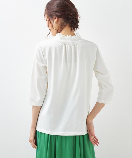 Petit Honfleur(プチオンフルール)の「レースシャーリングプルオーバー(Tシャツ/カットソー・レディース・イエロー/アイボリー/ブラック・M/L)」の6枚目の写真