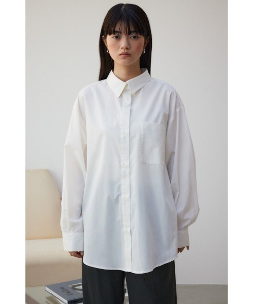 AZUL by moussy(アズールバイマウジー)の「ベーシックオーバーシャツ(シャツ/ブラウス・レディース・サックスブルー/オフホワイト/ブルー系その他/ホワイト系その他・FREE)」の8枚目の写真