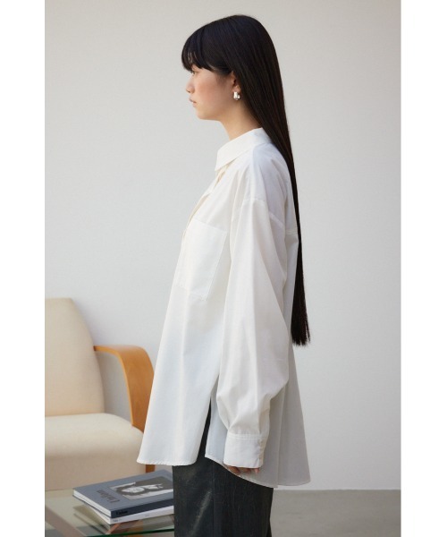 AZUL by moussy(アズールバイマウジー)の「ベーシックオーバーシャツ(シャツ/ブラウス・レディース・サックスブルー/オフホワイト/ブルー系その他/ホワイト系その他・FREE)」の9枚目の写真