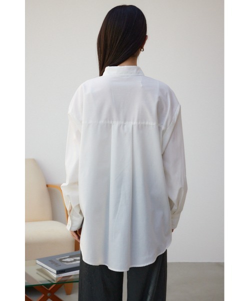 AZUL by moussy(アズールバイマウジー)の「ベーシックオーバーシャツ(シャツ/ブラウス・レディース・サックスブルー/オフホワイト/ブルー系その他/ホワイト系その他・FREE)」の10枚目の写真