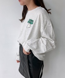 AS KNOW AS plus | ◎レトロキッズ オーバーサイズ 刺繍ロゴロンT(Tシャツ/カットソー)