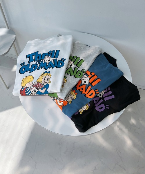 AS KNOW AS plus(アズノゥアズプラス)の「◎レトロキッズ オーバーサイズ 刺繍ロゴロンT(Tシャツ/カットソー・レディース・ブルー/オフホワイト/オートミール/スミクロ/ホワイト系2/ブラック系2/ブルー系2/ベージュ系2・FREE)」の10枚目の写真