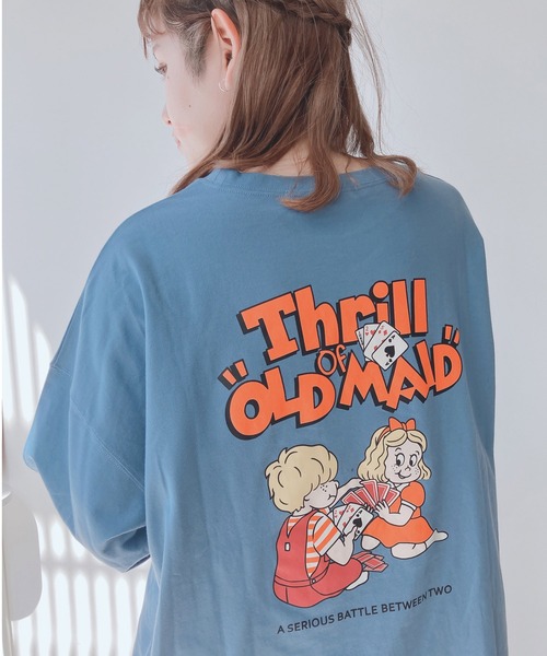 AS KNOW AS plus(アズノゥアズプラス)の「◎レトロキッズ オーバーサイズ 刺繍ロゴロンT(Tシャツ/カットソー・レディース・ブルー/オフホワイト/オートミール/スミクロ/ホワイト系2/ブラック系2/ブルー系2/ベージュ系2・FREE)」の22枚目の写真