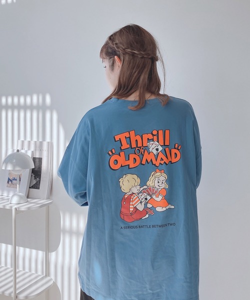 AS KNOW AS plus(アズノゥアズプラス)の「◎レトロキッズ オーバーサイズ 刺繍ロゴロンT(Tシャツ/カットソー・レディース・ブルー/オフホワイト/オートミール/スミクロ/ホワイト系2/ブラック系2/ブルー系2/ベージュ系2・FREE)」の21枚目の写真