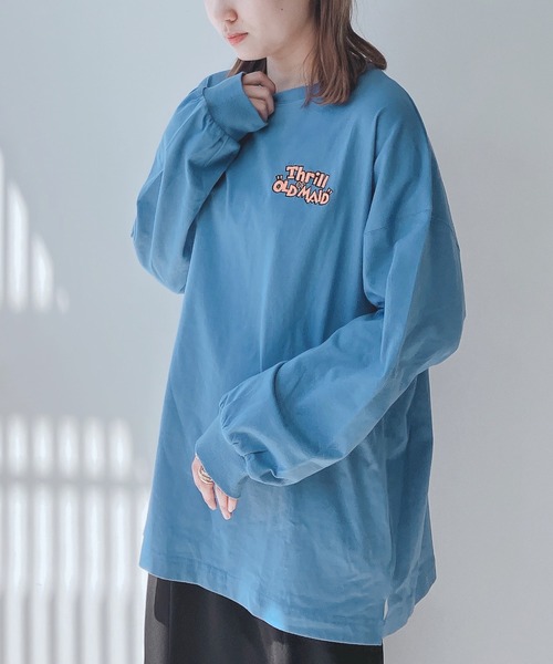 AS KNOW AS plus(アズノゥアズプラス)の「◎レトロキッズ オーバーサイズ 刺繍ロゴロンT(Tシャツ/カットソー・レディース・ブルー/オフホワイト/オートミール/スミクロ/ホワイト系2/ブラック系2/ブルー系2/ベージュ系2・FREE)」の20枚目の写真