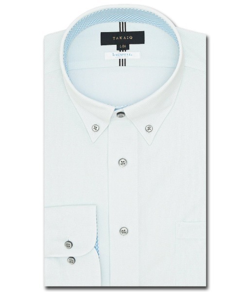 タカキュー アイスカプセル ボタンダウン ビジネスドレス長袖ニットシャツ（ビジネスシャツ）｜TAKA-Q（タカキュー）