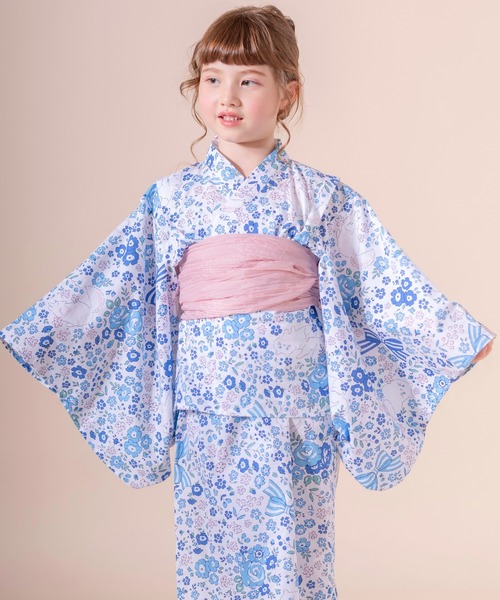 Catherine Cottage(キャサリンコテージ)の「2WAYセパレート浴衣セット(浴衣・キッズ・ピンク系1/ライトブルー/ライトピンク/ブラック/ホワイト系2/ブルー系1/ネイビー系1/ネイビー系2/ホワイト系1/アイボリー/サックスブルー/ピンク系2/ピンク系3/ピンク系4/グリーン系4/ブルー系3/ホワイト系4/ネイビー系3/ブルー系4/ブルー × パープル/ホワイト×ブルー/ライラック系1/ブルー系2/オレンジ系6/グリーン系6/ピンク系6/ピンク系5/モーブ系6/ブルー系5/ネイビー系5/ブルー系6・L/M/XS/S)」の3枚目の写真