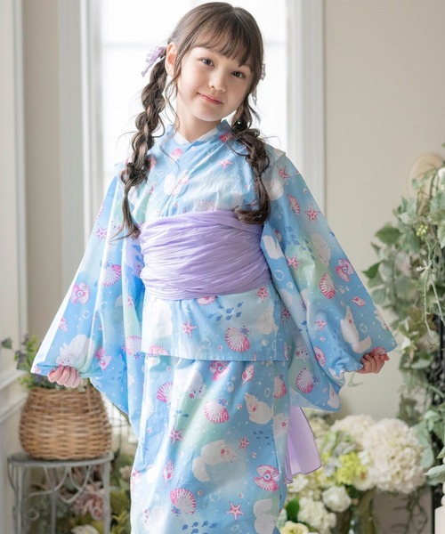 Catherine Cottage(キャサリンコテージ)の「2WAYセパレート浴衣セット(浴衣・キッズ・ピンク系1/ライトブルー/ライトピンク/ブラック/ホワイト系2/ブルー系1/ネイビー系1/ネイビー系2/ホワイト系1/アイボリー/サックスブルー/ピンク系2/ピンク系3/ピンク系4/グリーン系4/ブルー系3/ホワイト系4/ネイビー系3/ブルー系4/ブルー × パープル/ホワイト×ブルー/ライラック系1/ブルー系2/オレンジ系6/グリーン系6/ピンク系6/ピンク系5/モーブ系6/ブルー系5/ネイビー系5/ブルー系6・L/M/XS/S)」の16枚目の写真
