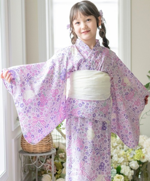 Catherine Cottage(キャサリンコテージ)の「2WAYセパレート浴衣セット(浴衣・キッズ・ピンク系1/ライトブルー/ライトピンク/ブラック/ホワイト系2/ブルー系1/ネイビー系1/ネイビー系2/ホワイト系1/アイボリー/サックスブルー/ピンク系2/ピンク系3/ピンク系4/グリーン系4/ブルー系3/ホワイト系4/ネイビー系3/ブルー系4/ブルー × パープル/ホワイト×ブルー/ライラック系1/ブルー系2/オレンジ系6/グリーン系6/ピンク系6/ピンク系5/モーブ系6/ブルー系5/ネイビー系5/ブルー系6・L/M/XS/S)」の22枚目の写真