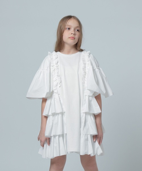 LOWRYS FARM（ローリーズファーム）の「イソザイフリルチュニック　 115690（チュニック・キッズ・ホワイト/ブラック・FREE）」の19枚目の写真