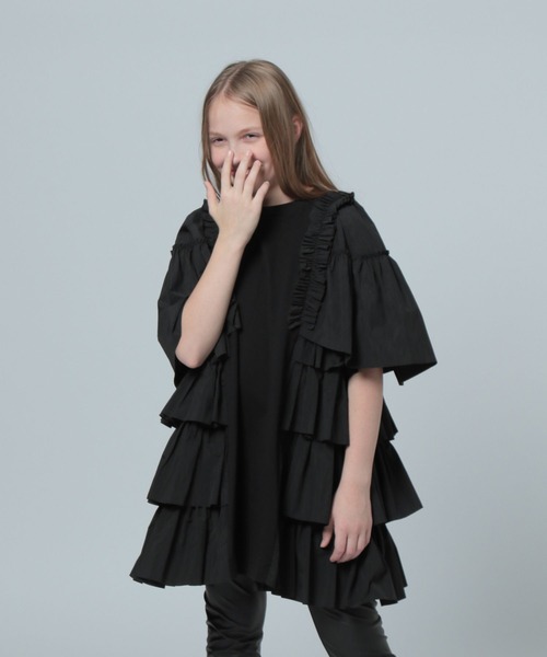 LOWRYS FARM（ローリーズファーム）の「イソザイフリルチュニック　 115690（チュニック・キッズ・ホワイト/ブラック・FREE）」の13枚目の写真