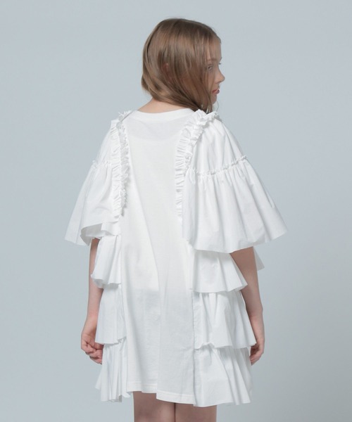 LOWRYS FARM（ローリーズファーム）の「イソザイフリルチュニック　 115690（チュニック・キッズ・ホワイト/ブラック・FREE）」の9枚目の写真