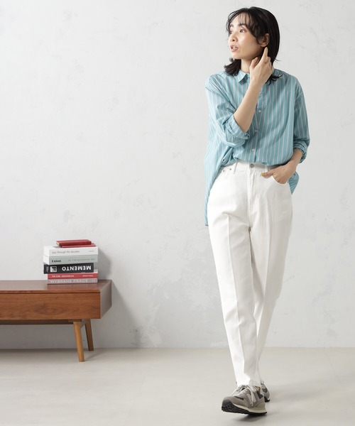 FOUND GOOD（ファウンドグッド）の「EasyデニムテーパードP（デニムパンツ・レディース・ネイビー/アイボリー/ブルー系5・S/XL/L/M）」の2枚目の写真