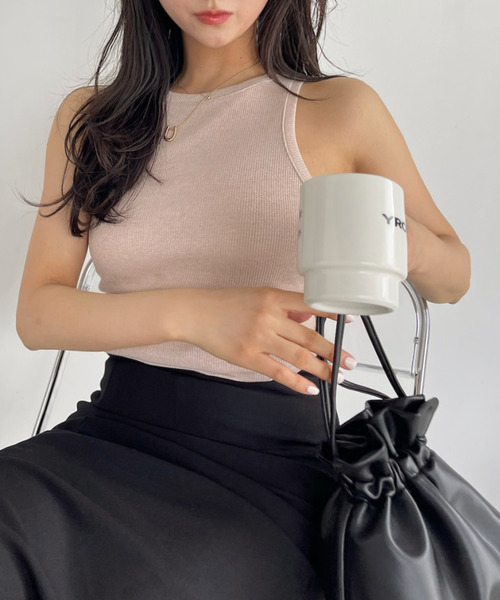 Ada.（エイダ）の「カップ付き ラメ テレコ アメスリ タンクトップ（タンクトップ・レディース・ブラック/ピンク/グリーン/シルバー・FREE）」の16枚目の写真