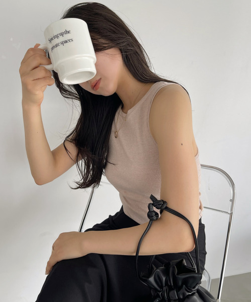 Ada.（エイダ）の「カップ付き ラメ テレコ アメスリ タンクトップ（タンクトップ・レディース・ブラック/ピンク/グリーン/シルバー・FREE）」の18枚目の写真