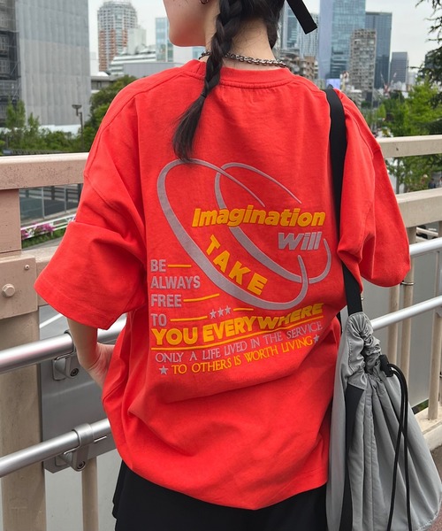 PBLIM(ページボーイリム)の「PBLIM/サークルロゴT(Tシャツ/カットソー・レディース・オフホワイト/ブルー/レッド/イエロー・MEDIUM/LARGE)」の1枚目の写真