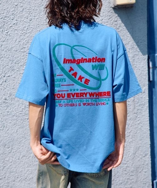 PBLIM(ページボーイリム)の「PBLIM/サークルロゴT(Tシャツ/カットソー・レディース・オフホワイト/ブルー/レッド/イエロー・MEDIUM/LARGE)」の3枚目の写真