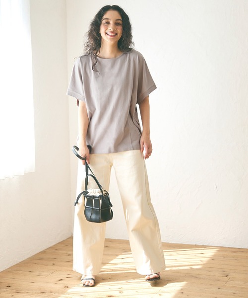 coca(coca)(コカ)の「【WEB限定セール】ボートネックドルンマンTシャツ(Tシャツ/カットソー・レディース・ホワイト/ブラック/グレイッシュベージュ・M/L)」の13枚目の写真
