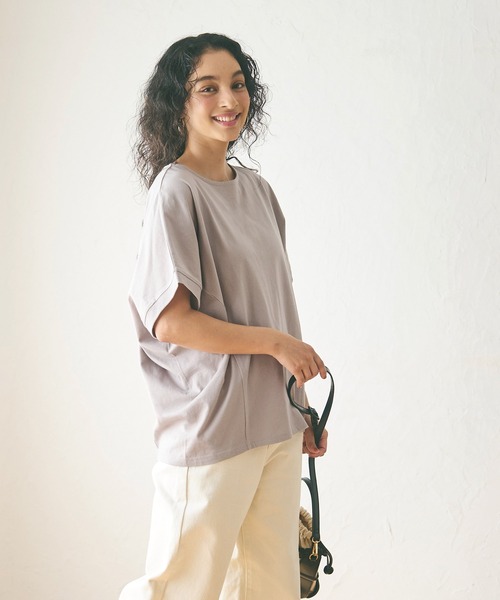 coca(coca)(コカ)の「【WEB限定セール】ボートネックドルンマンTシャツ(Tシャツ/カットソー・レディース・ホワイト/ブラック/グレイッシュベージュ・M/L)」の12枚目の写真