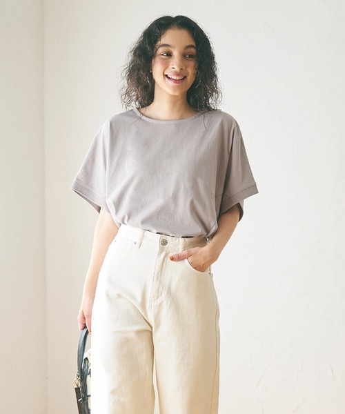 coca(coca)(コカ)の「【WEB限定セール】ボートネックドルンマンTシャツ(Tシャツ/カットソー・レディース・ホワイト/ブラック/グレイッシュベージュ・M/L)」の15枚目の写真