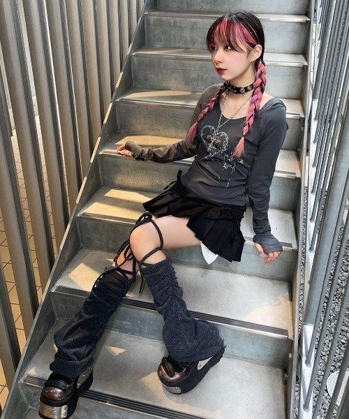 【セール】ストリートファッション XU エックスユー side shirring pleats skirt プリーツスカート サイドリボンスカート ミニスカート ショート丈スカート バレエコア 韓国ファッション 韓国ストリート（スカート）｜XU（エックスユー）