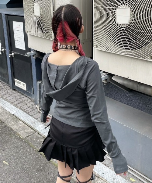 【セール】ストリートファッション XU エックスユー side shirring pleats skirt プリーツスカート サイドリボンスカート ミニスカート ショート丈スカート バレエコア 韓国ファッション 韓国ストリート（スカート）｜XU（エックスユー）
