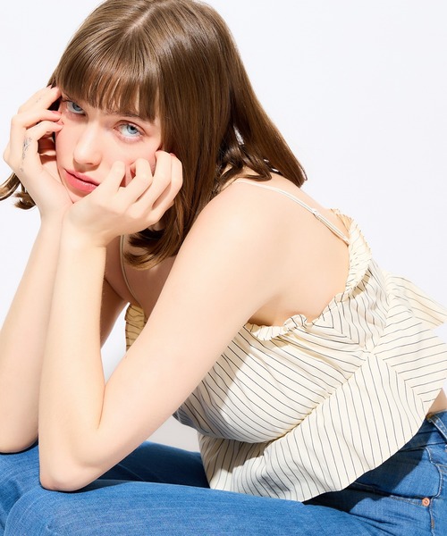 DEICY（デイシー）の「フリルビスチェセットブラウス（シャツ/ブラウス・レディース・ブラック系その他/オフホワイト/ブラック・FREE）」の7枚目の写真