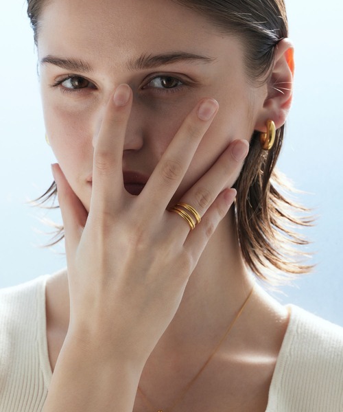 CENE（セネ）の「【CENE】セネ/レイヤードクロスリング（リング・レディース・ゴールド/シルバー・#11/#13）」の9枚目の写真