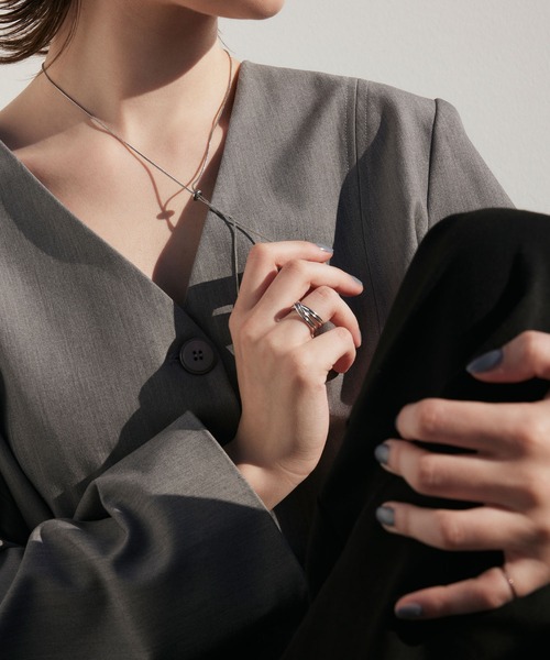 CENE（セネ）の「【CENE】セネ/レイヤードクロスリング（リング・レディース・ゴールド/シルバー・#11/#13）」の3枚目の写真