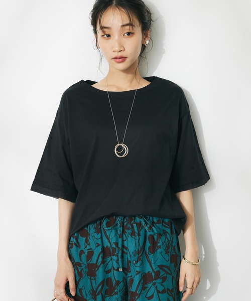 CRAFT STANDARD BOUTIQUE(クラフトスタンダードブティック)の「【UVカット】布帛切り替えプルオーバー(Tシャツ/カットソー・レディース・ベージュ/オフホワイト/ブラック/ネイビー・M/L)」の3枚目の写真