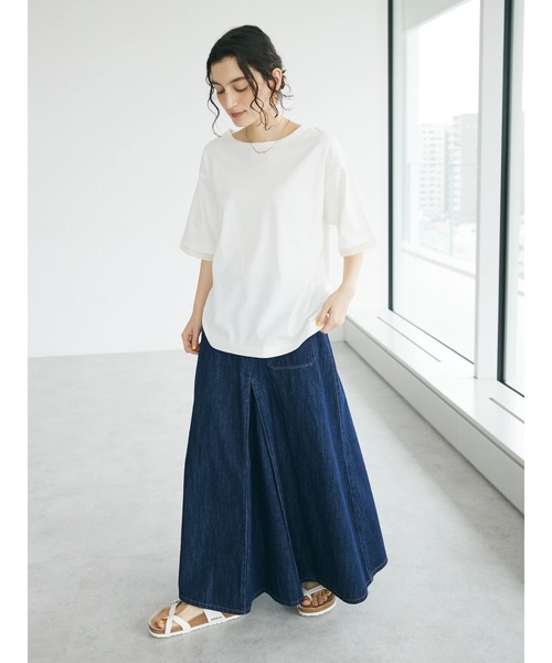 CRAFT STANDARD BOUTIQUE(クラフトスタンダードブティック)の「【UVカット】布帛切り替えプルオーバー(Tシャツ/カットソー・レディース・ベージュ/オフホワイト/ブラック/ネイビー・M/L)」の12枚目の写真