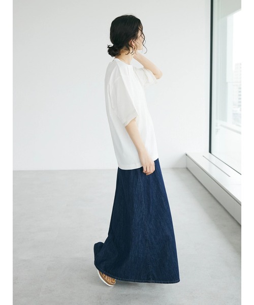 CRAFT STANDARD BOUTIQUE(クラフトスタンダードブティック)の「【UVカット】布帛切り替えプルオーバー(Tシャツ/カットソー・レディース・ベージュ/オフホワイト/ブラック/ネイビー・M/L)」の13枚目の写真