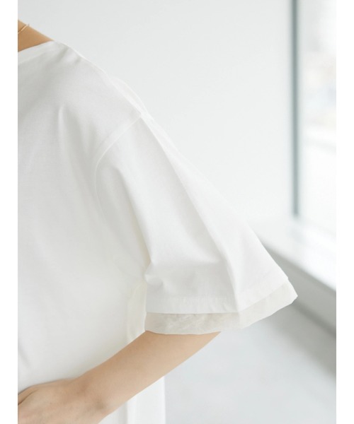 CRAFT STANDARD BOUTIQUE(クラフトスタンダードブティック)の「【UVカット】布帛切り替えプルオーバー(Tシャツ/カットソー・レディース・ベージュ/オフホワイト/ブラック/ネイビー・M/L)」の16枚目の写真