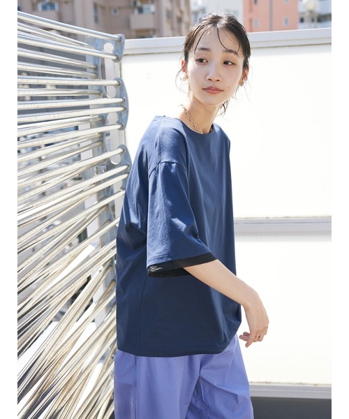 CRAFT STANDARD BOUTIQUE(クラフトスタンダードブティック)の「【UVカット】布帛切り替えプルオーバー(Tシャツ/カットソー・レディース・ベージュ/オフホワイト/ブラック/ネイビー・M/L)」の18枚目の写真