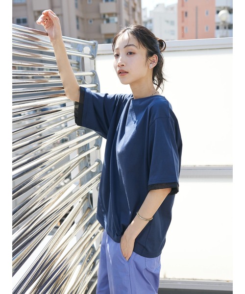 CRAFT STANDARD BOUTIQUE(クラフトスタンダードブティック)の「【UVカット】布帛切り替えプルオーバー(Tシャツ/カットソー・レディース・ベージュ/オフホワイト/ブラック/ネイビー・M/L)」の20枚目の写真
