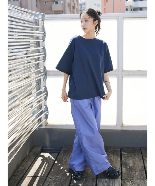 CRAFT STANDARD BOUTIQUE(クラフトスタンダードブティック)の「【UVカット】布帛切り替えプルオーバー(Tシャツ/カットソー・レディース・ベージュ/オフホワイト/ブラック/ネイビー・M/L)」の21枚目の写真