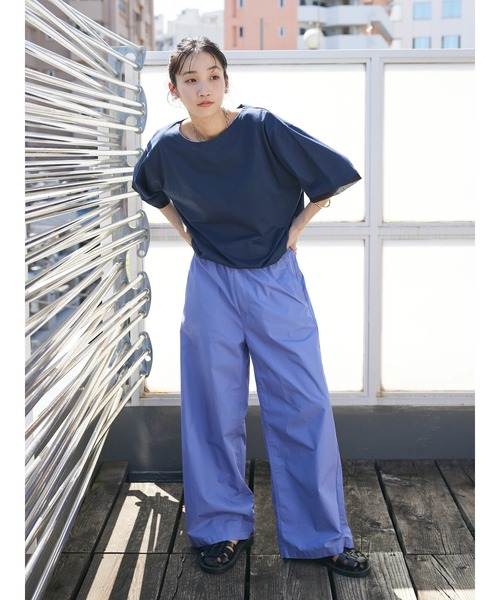 CRAFT STANDARD BOUTIQUE(クラフトスタンダードブティック)の「【UVカット】布帛切り替えプルオーバー(Tシャツ/カットソー・レディース・ベージュ/オフホワイト/ブラック/ネイビー・M/L)」の22枚目の写真