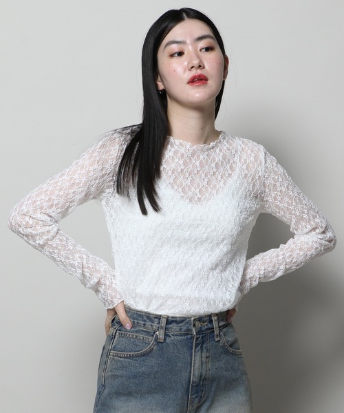 3.3 Field Trip （3.3フィールドトリップ）の「3.3 Field Trip／レイヤードレースT 2123907（Tシャツ/カットソー・レディース・ブラック/アイボリー・FREE）」の22枚目の写真