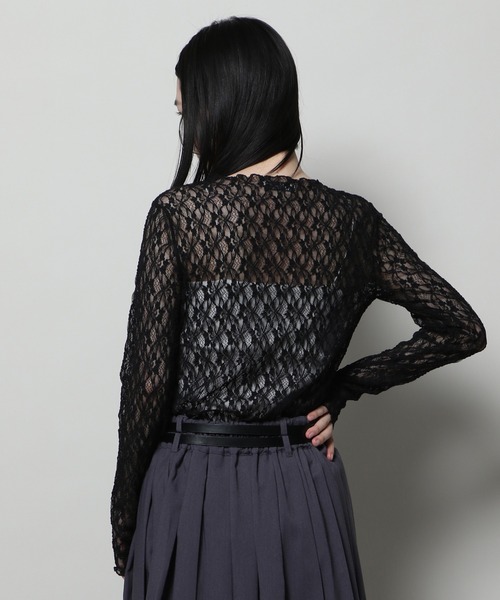 3.3 Field Trip （3.3フィールドトリップ）の「3.3 Field Trip／レイヤードレースT 2123907（Tシャツ/カットソー・レディース・ブラック/アイボリー・FREE）」の20枚目の写真