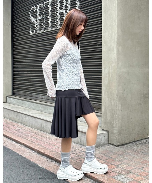 3.3 Field Trip （3.3フィールドトリップ）の「3.3 Field Trip／レイヤードレースT 2123907（Tシャツ/カットソー・レディース・ブラック/アイボリー・FREE）」の7枚目の写真