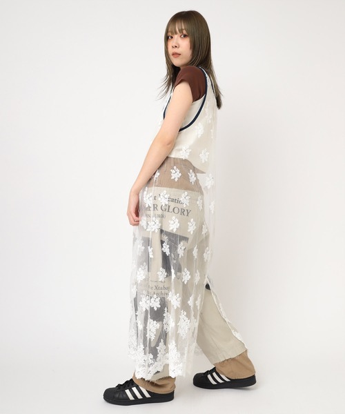 RNA(アールエヌエー)の「D1649 シアーレースタンクワンピ(ワンピース・レディース・ホワイト/オレンジ/ブラック・MEDIUM)」の8枚目の写真