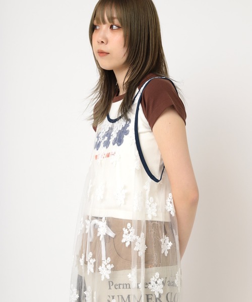 RNA(アールエヌエー)の「D1649 シアーレースタンクワンピ(ワンピース・レディース・ホワイト/オレンジ/ブラック・MEDIUM)」の12枚目の写真