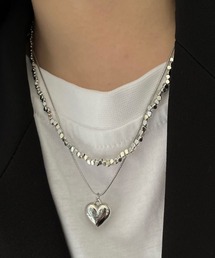 mebole（メボレ）の「シルバーハートWチェーンネックレス（ネックレス・レディース）」