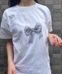 リボンプリントTシャツ