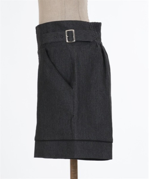 axes femme POETIQUE(アクシーズファムポエティック)の「ベルトデザインショートパンツ(デニムパンツ・レディース・キナリ/ブラック/インディゴブルー・MEDIUM)」の14枚目の写真
