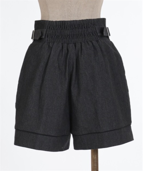 axes femme POETIQUE(アクシーズファムポエティック)の「ベルトデザインショートパンツ(デニムパンツ・レディース・キナリ/ブラック/インディゴブルー・MEDIUM)」の15枚目の写真