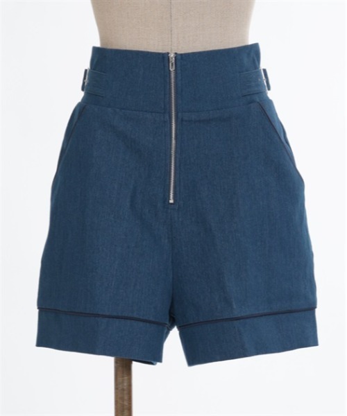axes femme POETIQUE(アクシーズファムポエティック)の「ベルトデザインショートパンツ(デニムパンツ・レディース・キナリ/ブラック/インディゴブルー・MEDIUM)」の22枚目の写真